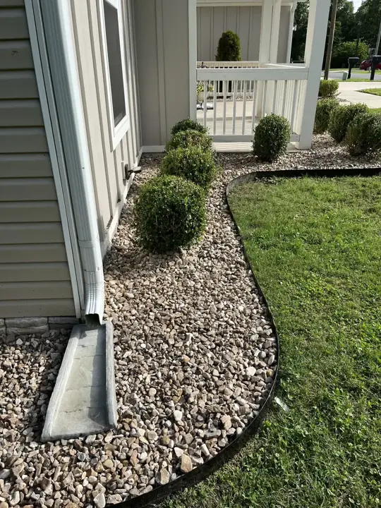 River Rock Downspout Drainage Springdale